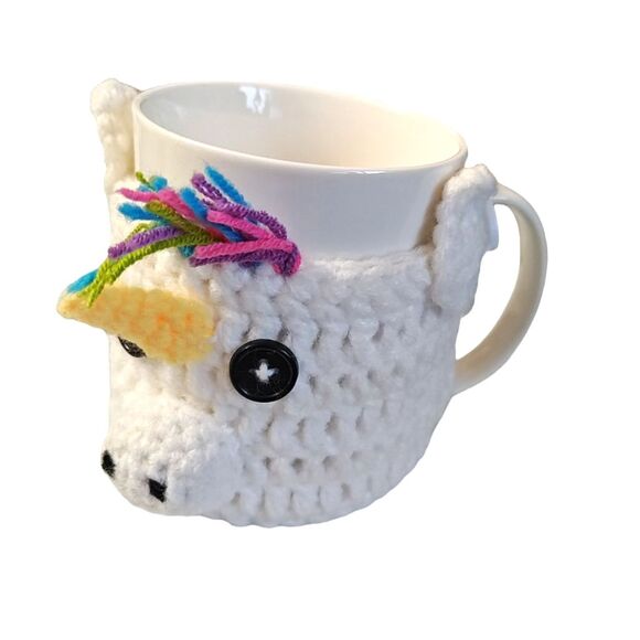 LOT of 2 Unicorn Coffee Mugs New White Rainbow - Picture 2 of 3